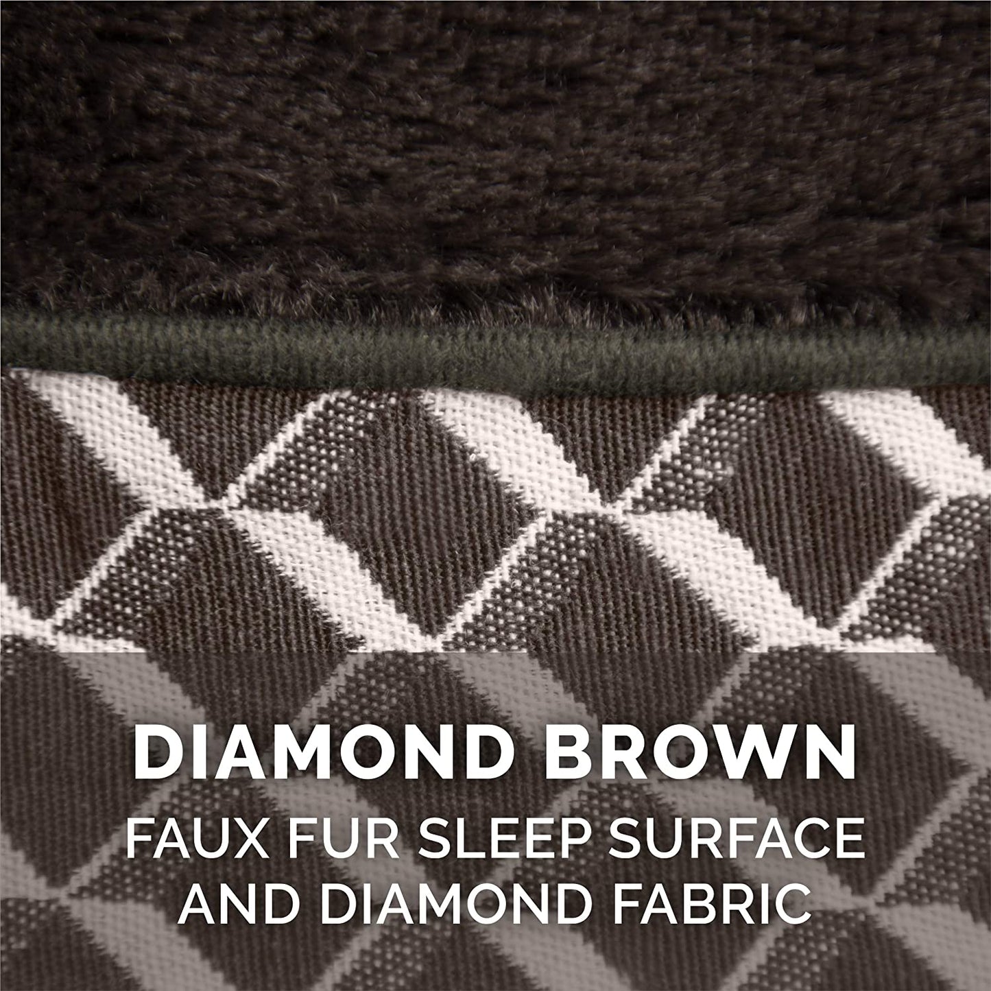 Memory Foam Dog Bed for Medium/Small Dogs W/ Removable Bolsters & Washable Cover, for Dogs up to 35 Lbs - Plush & Woven Decor Comfy Couch Sofa - Diamond Brown, Medium