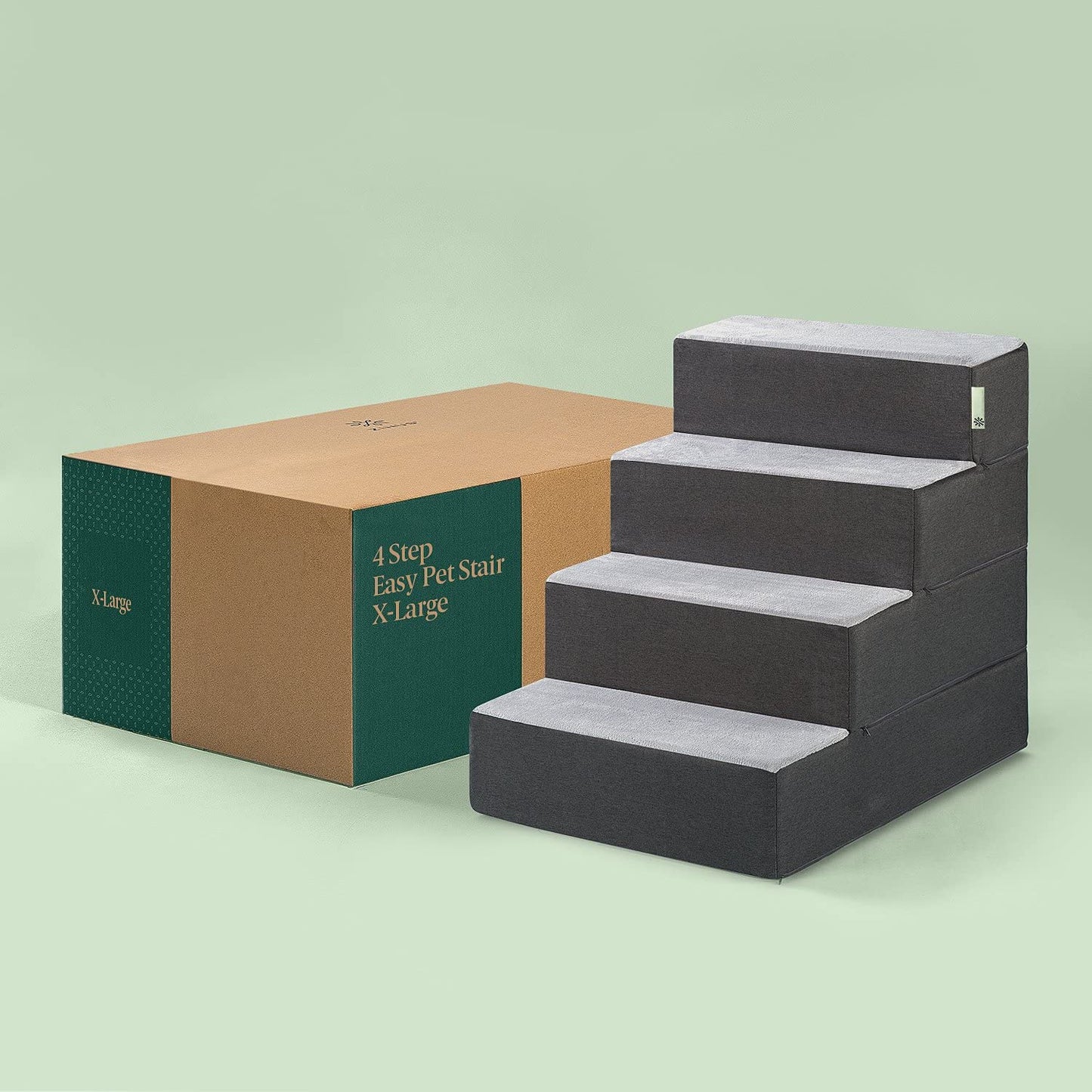 Zinus 4 Step Easy Pet Stairs/Pet Ramp/Pet Ladder/Grey, X-Large