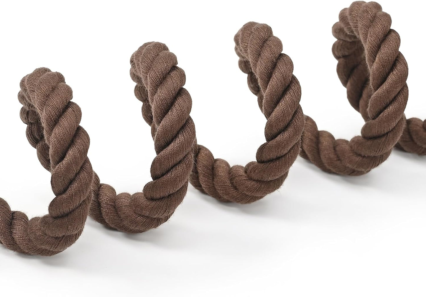 Dog Leash Braided Cotton Rope with Leather-Reinforced Ends